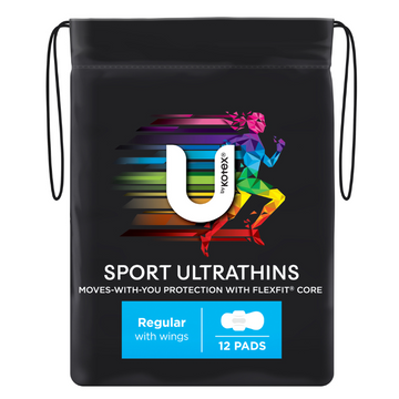 U By Kotex Sport Ultrathin Regular with Wing 12 Pack