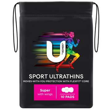 U By Kotex Sport Ultrathin Super with Wings 10 Pack