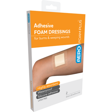 AERO Foam Plus Waterproof Dressing 10cm x 10cm 2 Pack