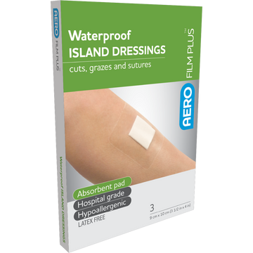 AERO Film Plus Waterproof Island Dressing 9cm x 10cm 3 Pack