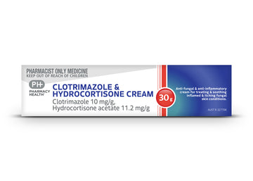 PHARMACY HEALTH Clotrimazole & Hydrocortisone Cream 1% 30g