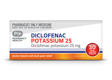 PHARMACY HEALTH Diclofenac Potassium 25mg 30 Tablets