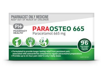 PHARMACY HEALTH Paraosteo Paracetamol Osteo 665mg Sustained Release 96 Tablets