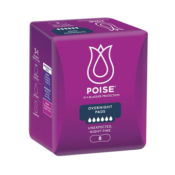 Poise Over Night Pad 8 Pk