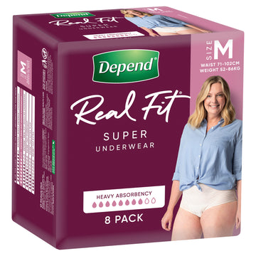 Depend Wmn Underwear Super Med 8Pk