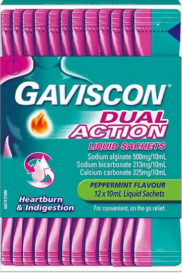 Gaviscon Dual Action Liquid Peppermint Sachet 10ml X 24