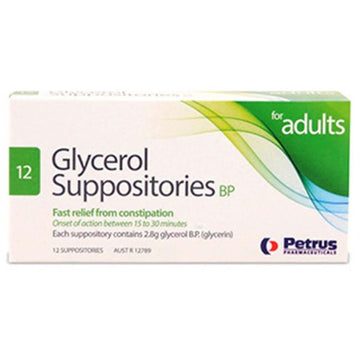 Glycerol Suppos Adult 12Pk