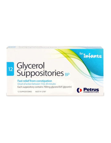 Glycerol Suppos Infant 12Pk