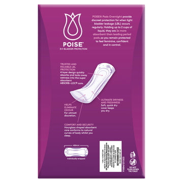 Poise Overnght Bulk Pad 16Pk