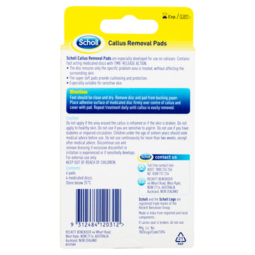 Scholl Callus Removal Pads 4 Pack