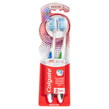 Colgate Optic White Platinum Med T/B 2Pk