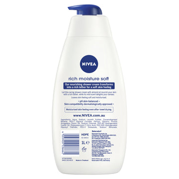 Nivea Rich Moist Soft Shower Crm Wsh 1L