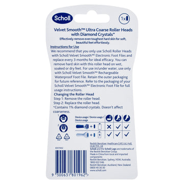 Scholl Velvet Smooth Wet & Dry Roller Head Ultra Coarse 1 Each