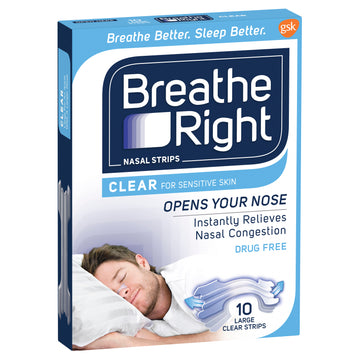 Breathe Right Strips Clear Lge 10Pk