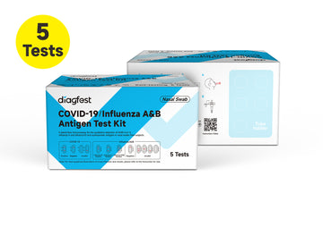 Diagfest Covid-19 / Influenza A & B Antigen Test Kit 1/5/20/25 Pack
